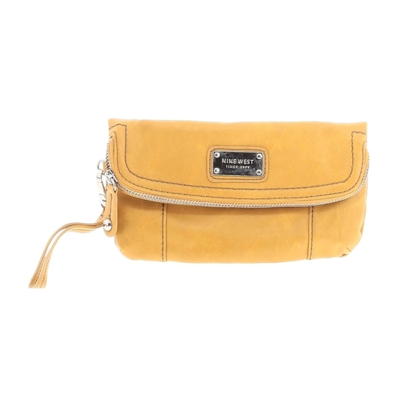 Nine West Handbags - Nine west yellow gold flap wristlet clutch